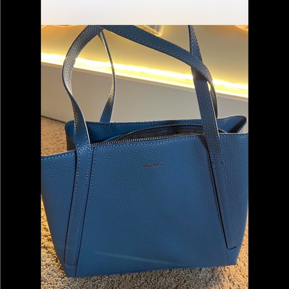 Matt & Nat Blue Pebbled Vegan Leather Tote